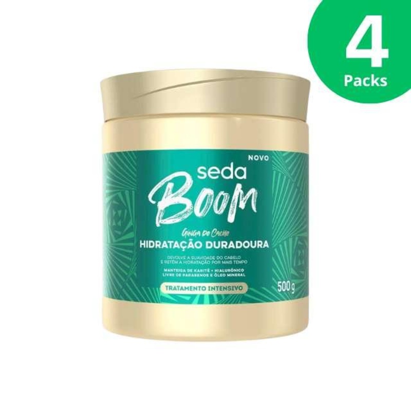 4-Pack Seda Boom Long-Lasting Hydration Intensive Treatment Mask – 4 x 500g / 17.6 oz