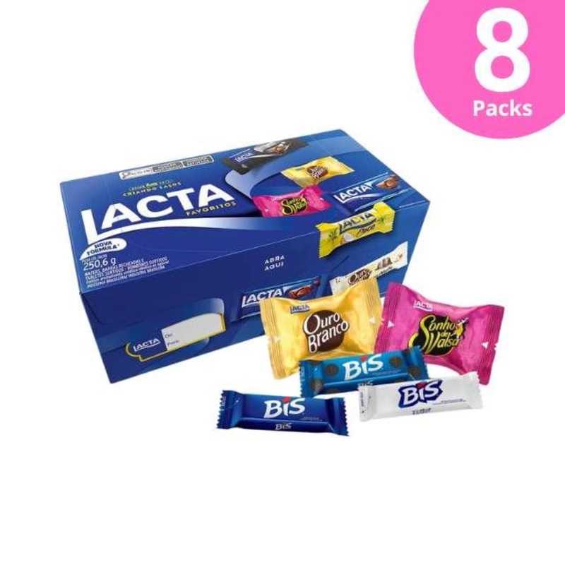 8-Pack Lacta Assorted Chocolates Favorites Gift Box – 8 x 250.6g (8.83 oz)