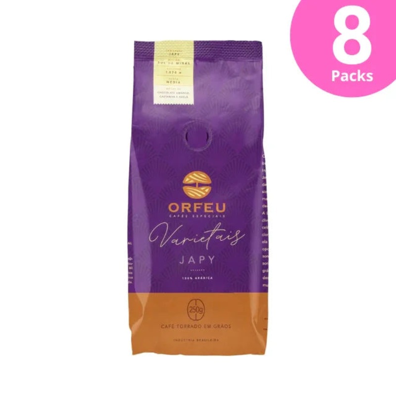 8-PackOrfeu Japy Coffee Beans, Sul de Minas, 100% Arabica – 8 x 250g / 8.8oz – Varietal Line