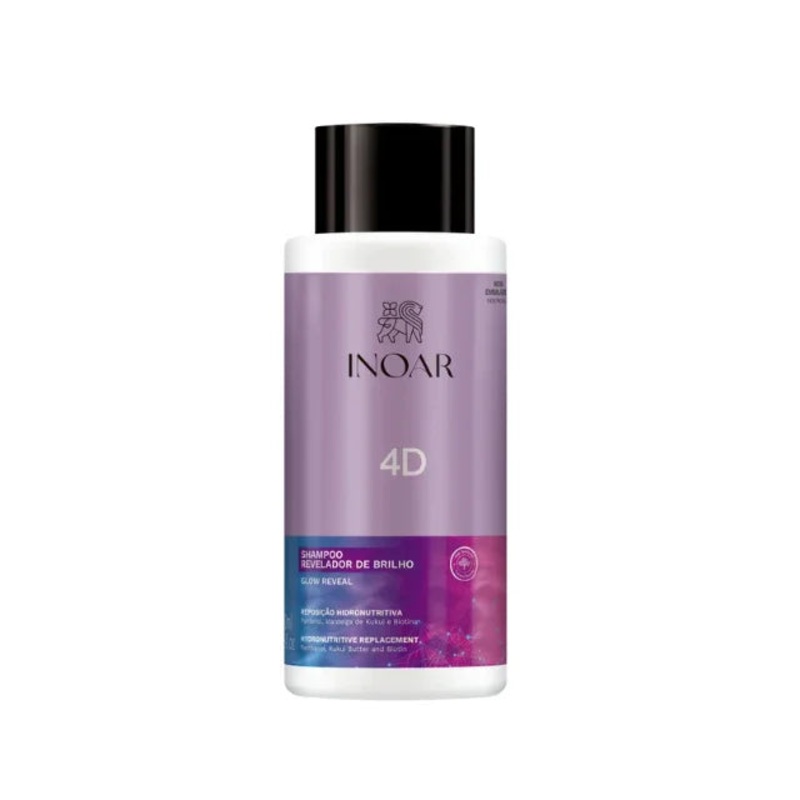 Inoar 4D Shampoo – Hydrating and Anti-Frizz Shampoo, 13.5 fl oz (400 ml)