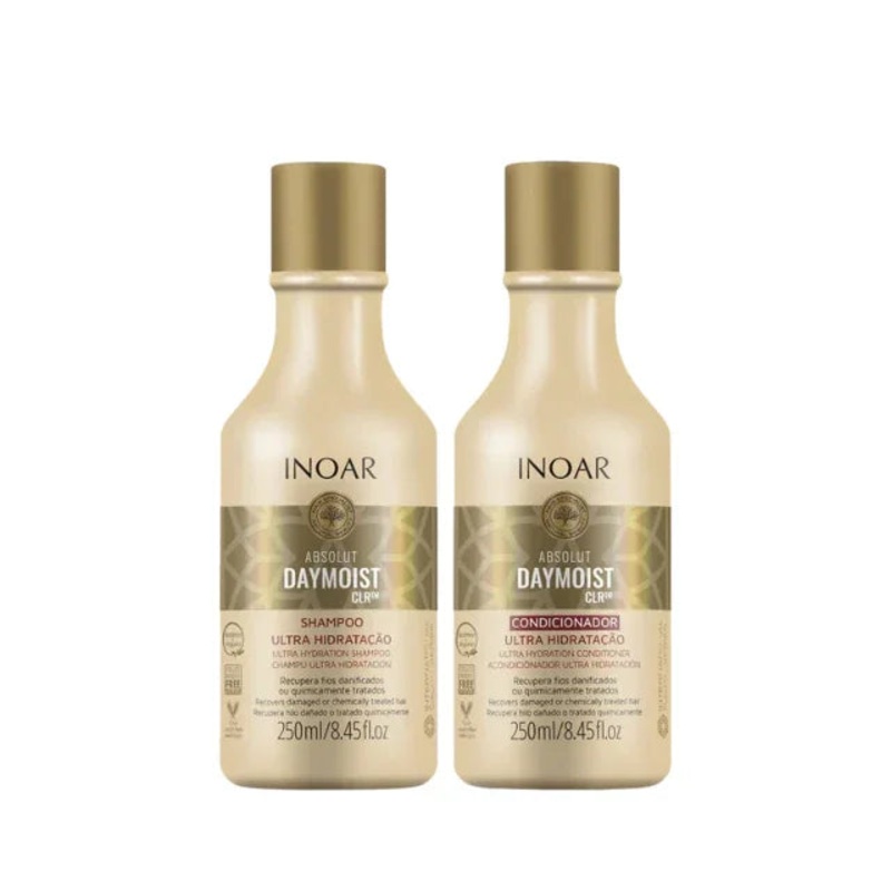 Inoar Absolut DayMoist CLR Ultra Hydration Shampoo & Conditioner Kit – 250 ml (8.45 fl oz each)