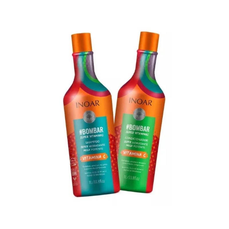 Inoar #Bombar Hair Growth Shampoo & Conditioner Kit 2×33.8 fl. oz. (1L) Each