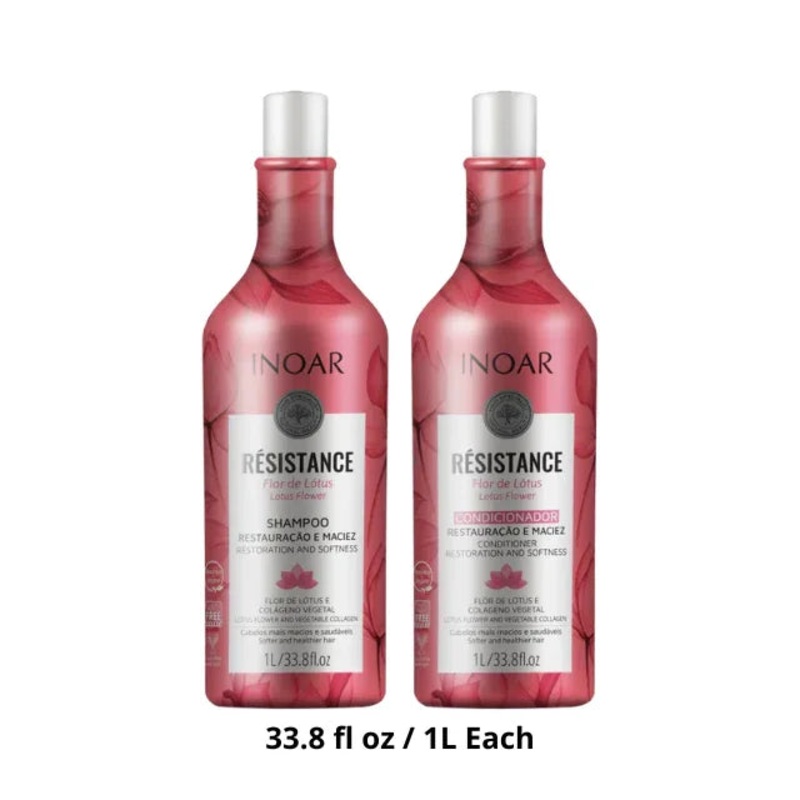 INOAR Rsistance Flor de Ltus Shampoo and Conditioner Duo  33.8 fl oz (1000 ml) Each