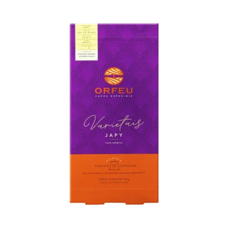 Orfeu Japy Coffee Capsules, Compatible with Nespresso Machines, 10 Capsules, 50g / 1.76oz