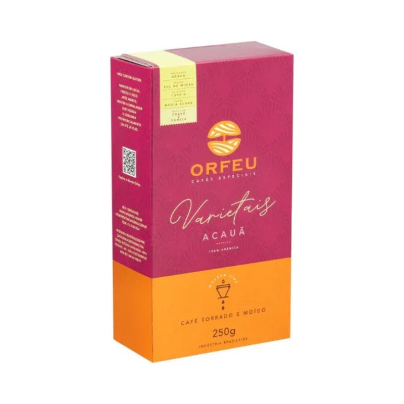 Orfeu Varietais Acau Roasted and Ground Coffee, Medium-Light Roast, 250g (8.8 oz) – Notes of Clove and Cinnamon