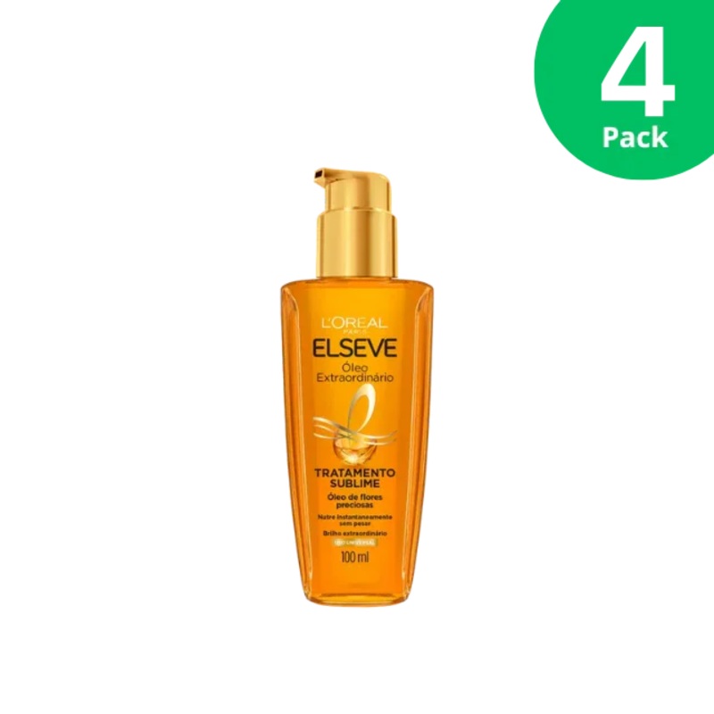 4-Pack Elseve L’Oral Paris Extraordinary Oil Hair Treatment Oil, 4 x 3.4 oz (100 ml)