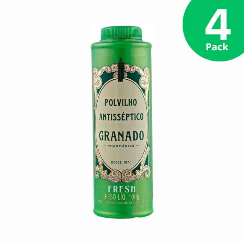 4-Pack Granado Antiseptic Powder Fresh  4 x 100g (3.52 oz)