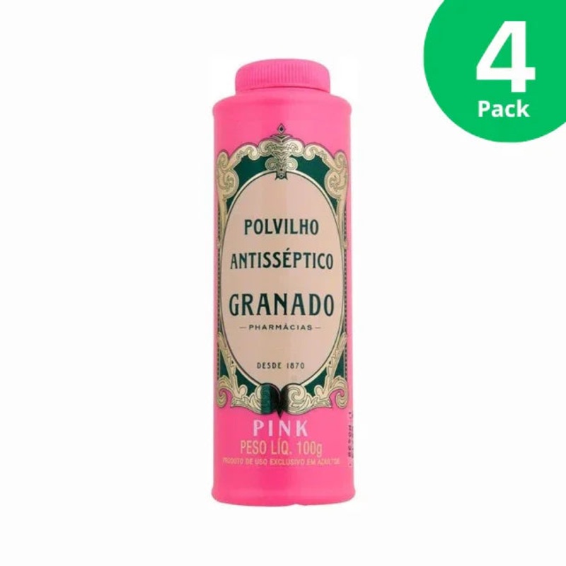 4-Pack Granado Antiseptic Powder Pink  4 x 100g (3.52 oz)