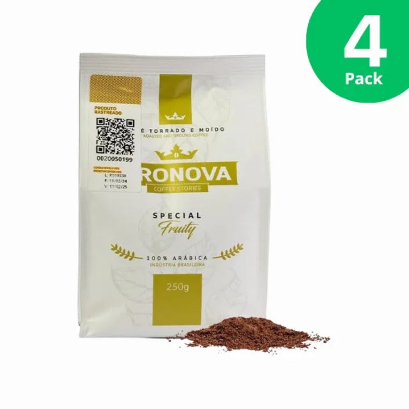 4-Pack Pronova Coffee Stories Special Fruity – Premium Arabica Ground Coffee, 4 x  8.8 oz (250g)