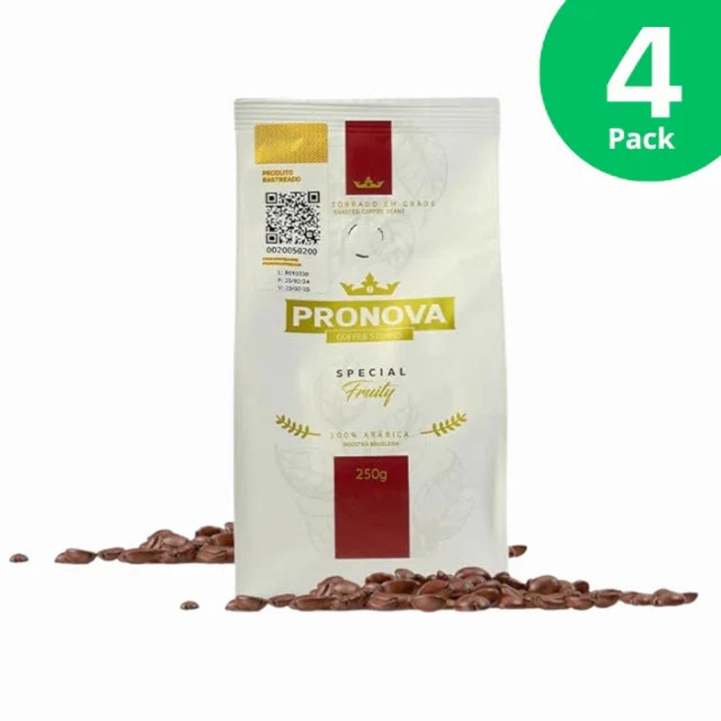 4-Pack Pronova Coffee Stories Special Fruity – Specialty Arabica Coffee Beans, 4 x 8.8 oz (250g)