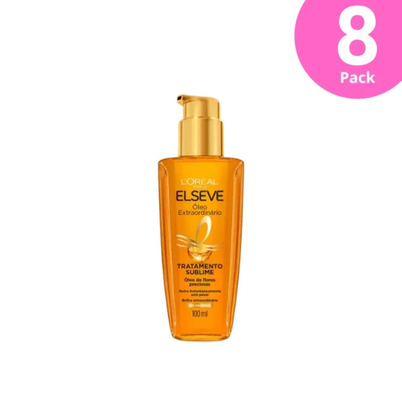 8-Pack Elseve L’Oral Paris Extraordinary Oil Hair Treatment Oil, 8 x 3.4 oz (100 ml)