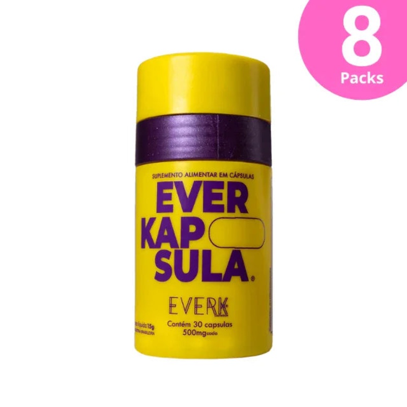 8-Pack Everkpsula – 30 Capsules (500mg) | Hair Growth Supplement | 15g (0.53oz) – 8 Bottles