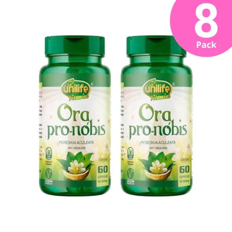 8-Pack Ora Pro-Nbis Kit – 8 x 2 Bottles (960 Capsules 450mg Each) of Pereskia Aculeata