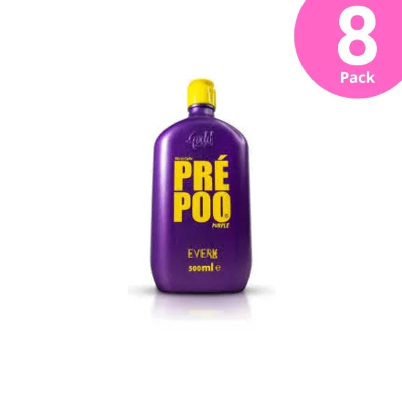 8-Pack Pre-Poo Purple by Everk – Protective Hair Treatment, 8 x 500ml (17 oz) – Gold Spell