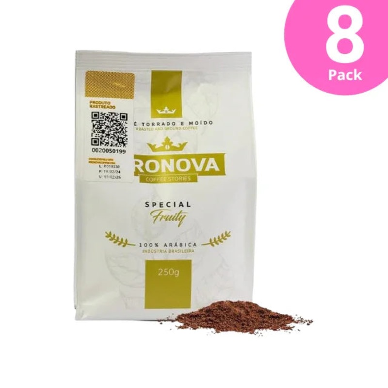 8-Pack Pronova Coffee Stories Special Fruity – Premium Arabica Ground Coffee, 8 x 8.8 oz (250g)