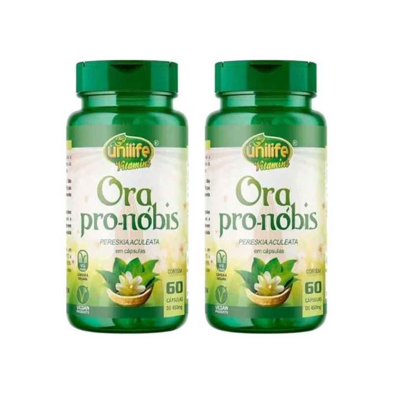 Ora Pro-Nbis Kit – 2 Bottles (120 Capsules 450mg Each) of Pereskia Aculeata – Vegan-Friendly