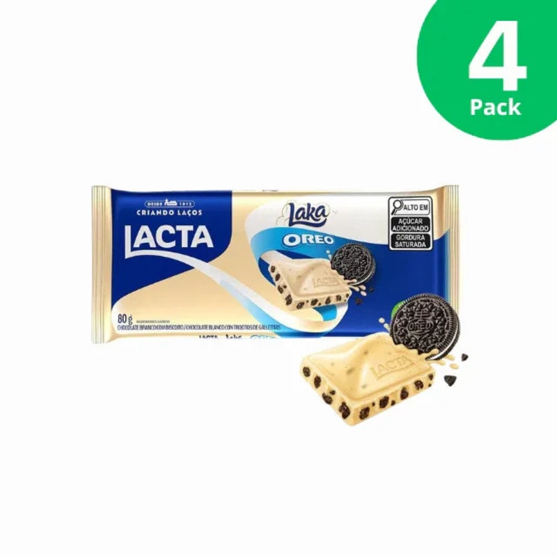 4-Pack Lacta Laka Oreo White Chocolate Bar – 4 x 80g