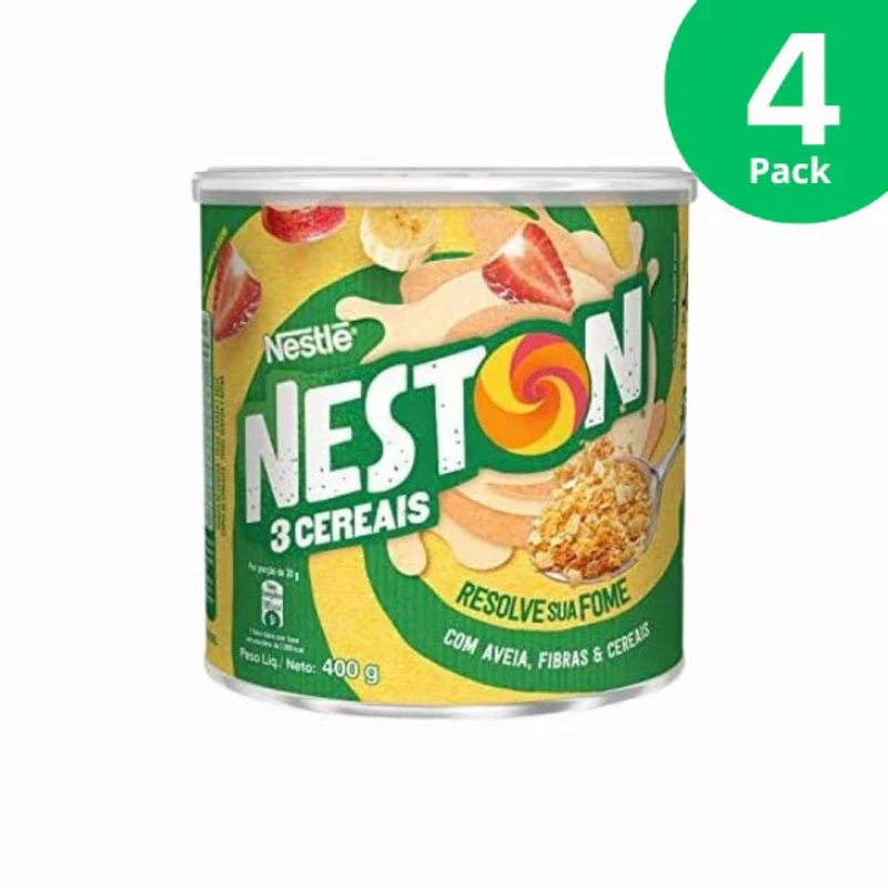 4-Pack Neston 3 Cereais  4 x 360g (12.7 oz) | High-Fiber Cereal Mix with Oats, Barley & Wheat – Nestl