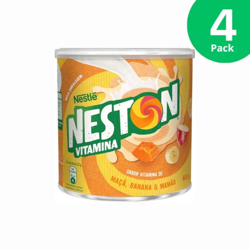 4-Pack Neston Instant Cereal Drink Powder with Apple, Banana & Papaya  4 x 14.1 oz/400g – Nestl