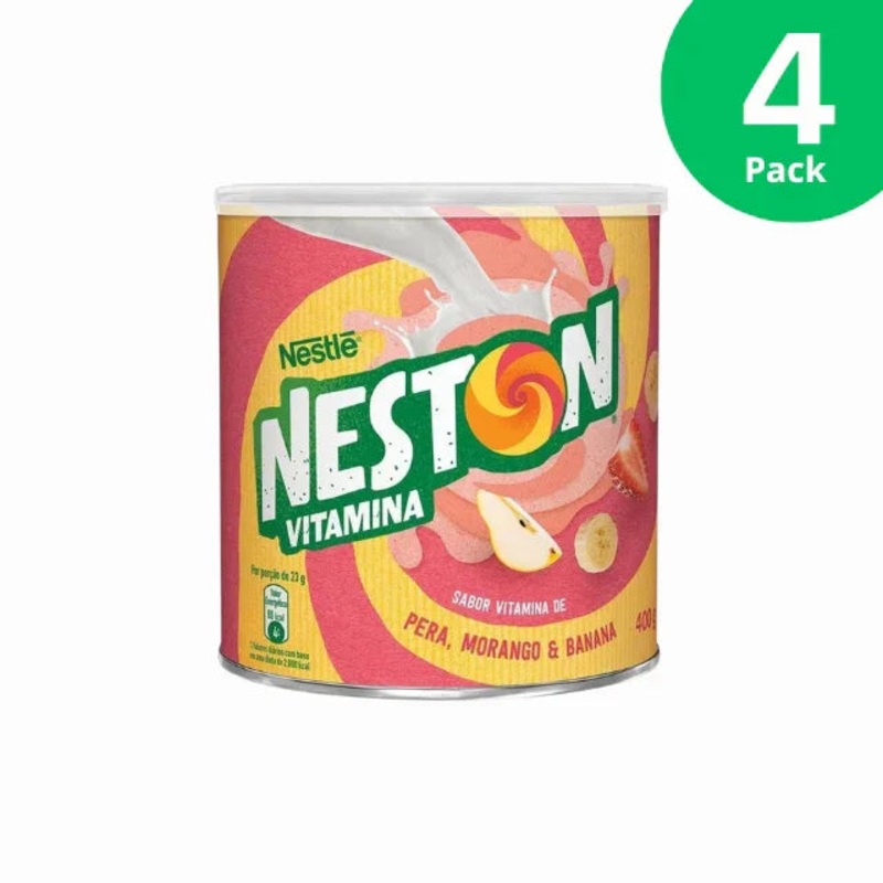 4-Pack Neston Instant Cereal Drink Powder with Pear, Strawberry & Banana  4 x 14.1 oz / 400g – Nestl
