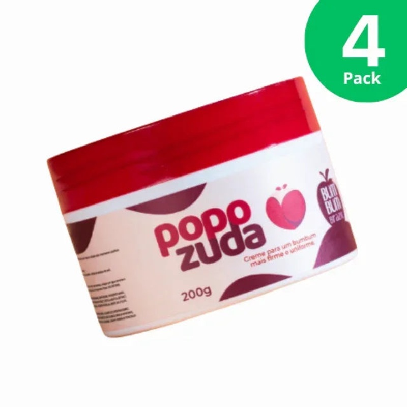 4-Pack Popozuda Cream – Firmness, Hydration And Radiance For Your Skin – 4 x 200g – Original