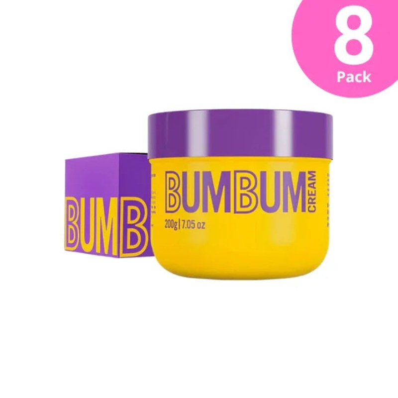8-Pack Bumbum Cream  Skin-Firming Body Cream with Coffee Oil, Pepper & Arnica | Hydrates, Softens & Supports Circulation (8 x 200g / 7.05oz)