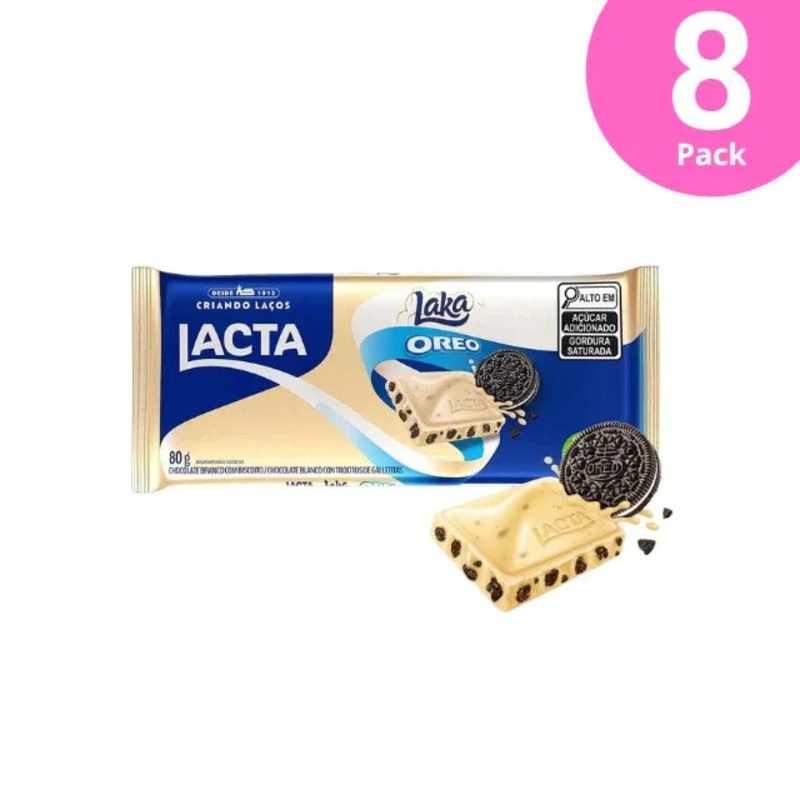 8-Pack Lacta Laka Oreo White Chocolate Bar – 8 x 80g