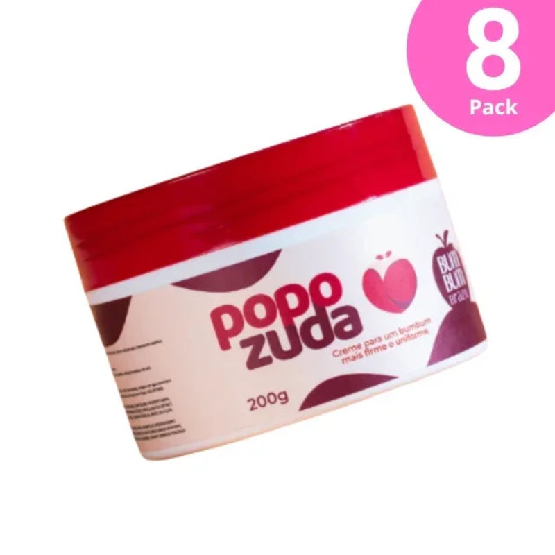 8-Pack Popozuda Cream – Firmness, Hydration, and Radiance for Your Skin – 8 x 200g – Original