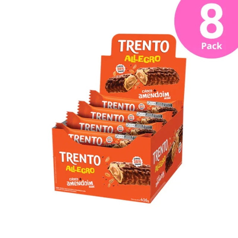 8-Pack Trento Allegro Choco Peanut Wafer  8 x Box of 16 (26g each)