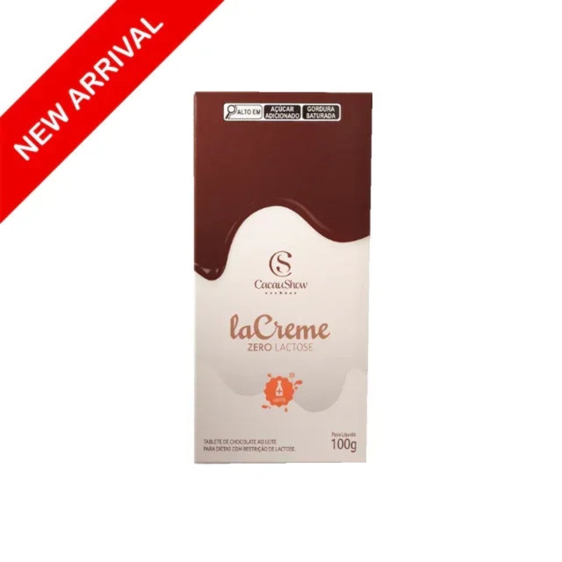 LaCreme Milk Chocolate Bar  Lactose-Free  100g (3.5 oz) – By Cacau Show