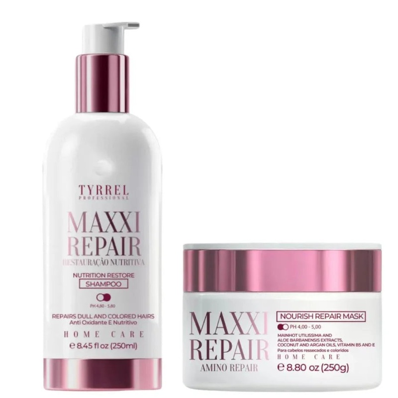 Personal Shopper | Buy from Brazil -Kit Maxxi Repair Shampoo E Mascara Reparao 250ml Tyrrel – 10 kits (DDP)