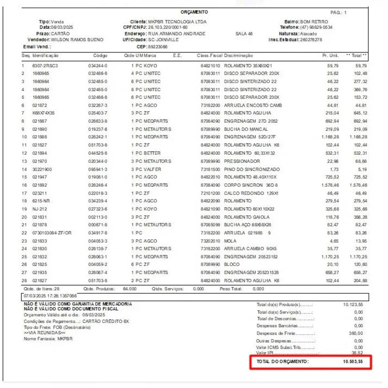 Personal Shopper | Buy from Brazil – Tractor parts – 28 items (DDP)