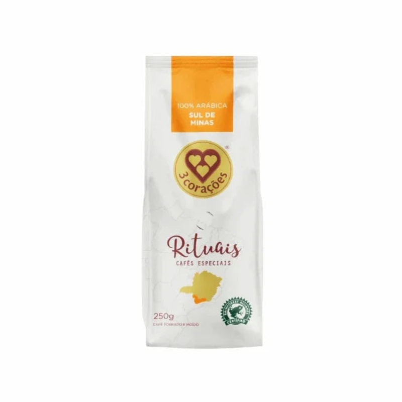 3 Coraes Rituais Sul de Minas – Roasted and Ground Coffee 250g (8.8 oz) – Brazilian Arabica Coffee