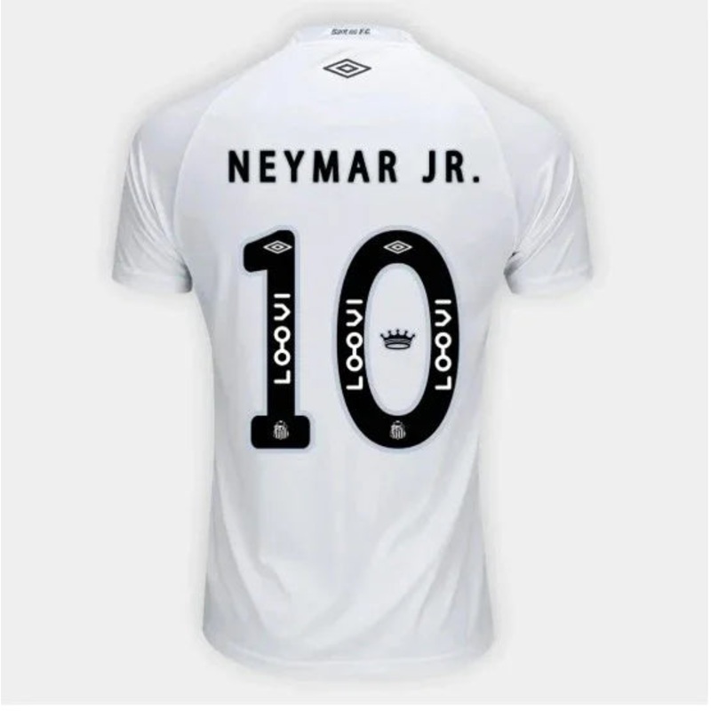 Personal shopper | Buy from Brazil  -Camisa Santos I 25/26 Neymar N 10 TORCEDOR Umbro Masculina – Branco+Cinza  – 2 items (DDP)