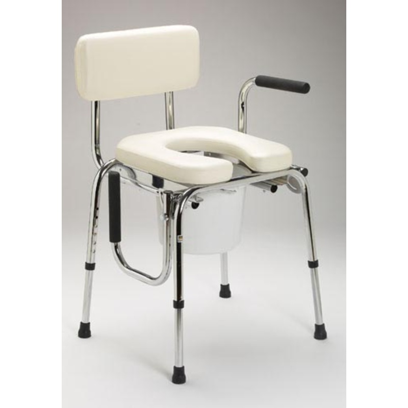 Drop Arm Commode With Padded Seat