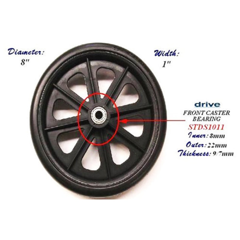 Front Caster 8  Polywog 1/ea