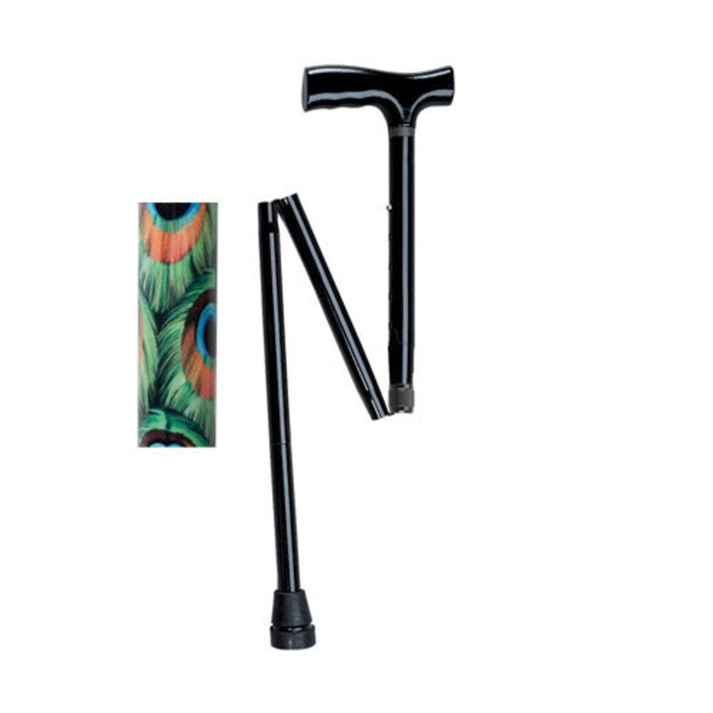 Aluminum Folding Cane Height Adjustable Peacock
