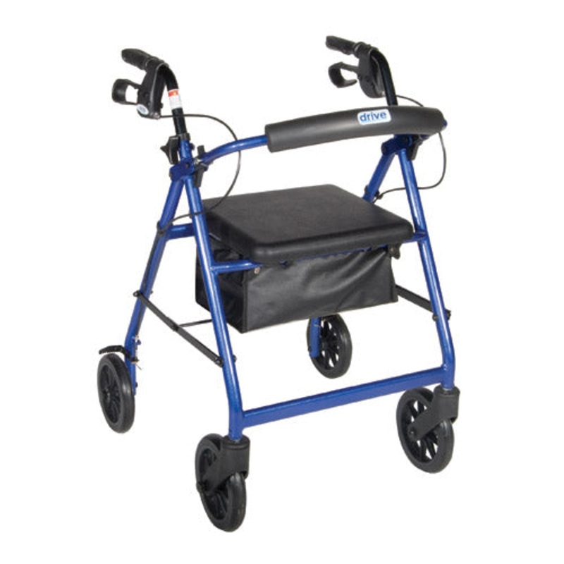 Rollator  Aluminum w/Fold-Up & Remov Back  Padded Seat Blue