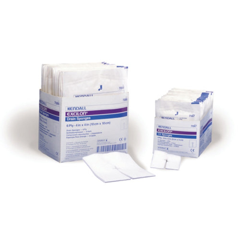 Excilon Drain Sponge 4  X 4  6ply Tray/25 pks of 2