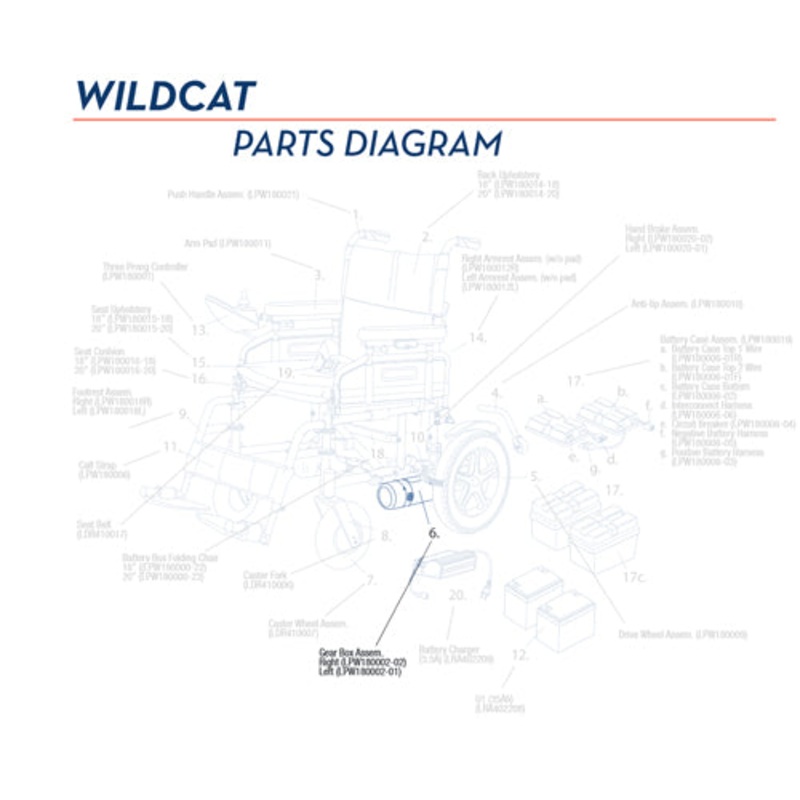 Gearbox Assembly Right for Wildcat