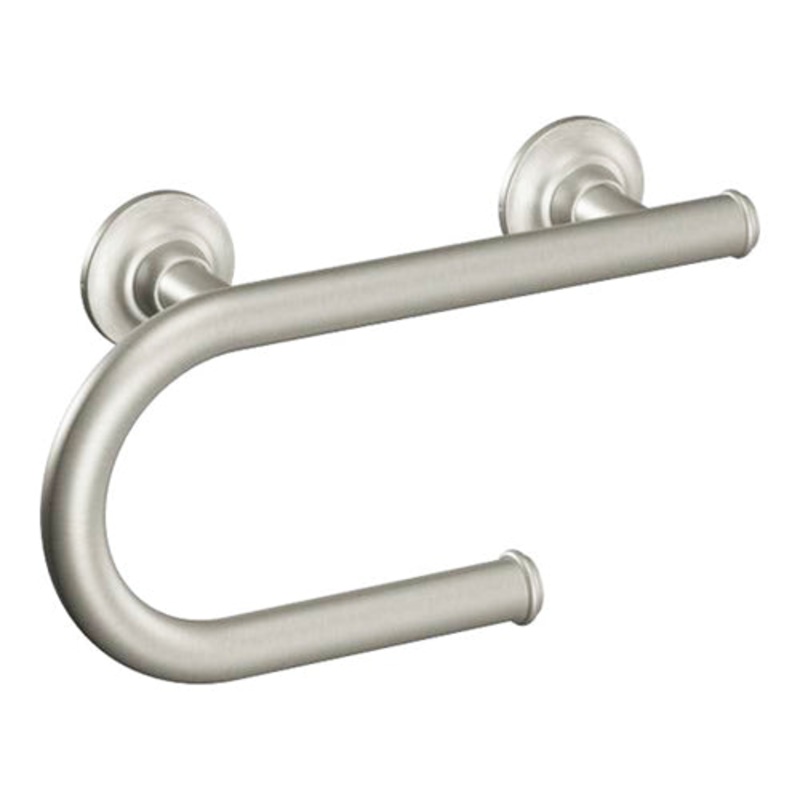 Integrated Grab Bar w/ Toilet Paper Holder – Brushed Nickel