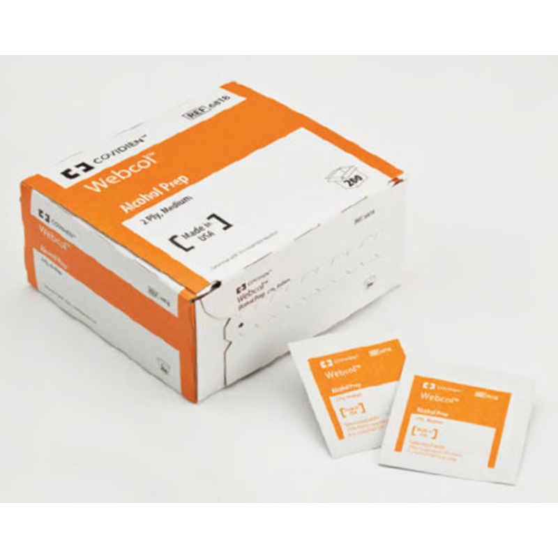 Webcol Alcohol Prep Pads Bx/200  Medium 2-Ply