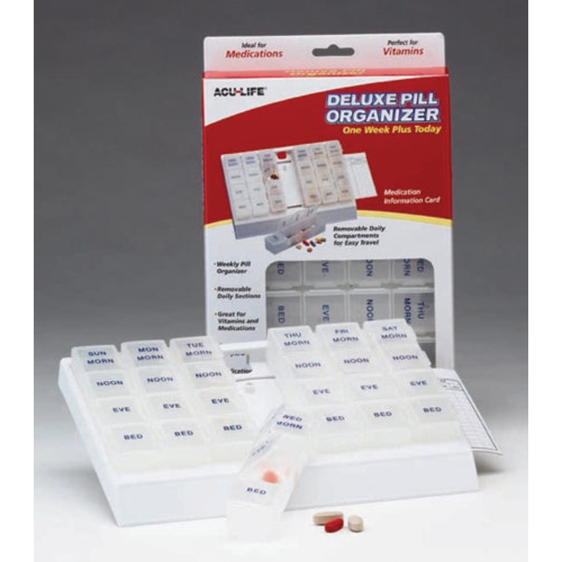Deluxe Pill Organizer w/28 Com One Week Plus Today’