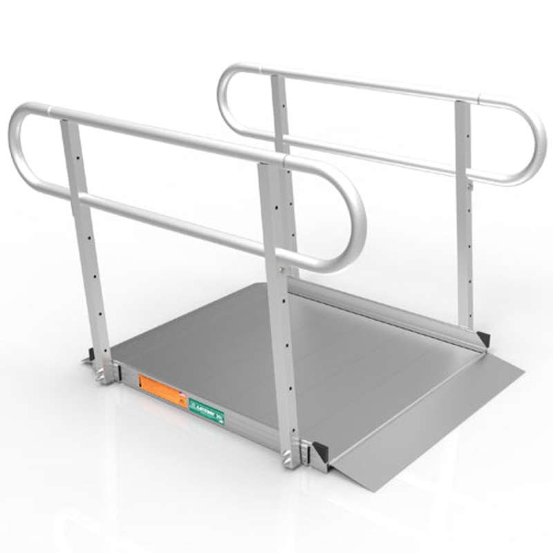 Portable Ramp  Solid Surface 4′ w/Handrails