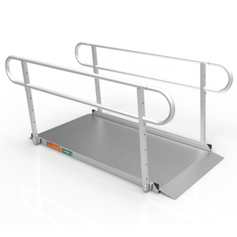 Portable Ramp  Solid Surface 6′ w/Handrails