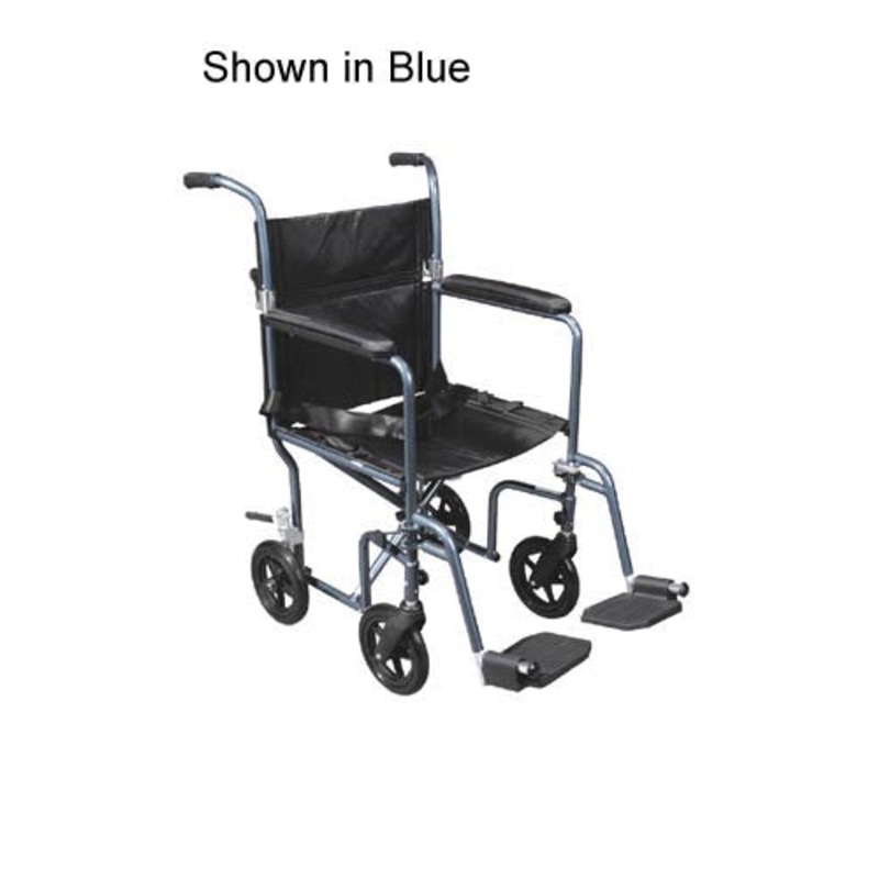 Transport Chair Dlx  19   Red Fly-Weight Alum w/Rem Wheels
