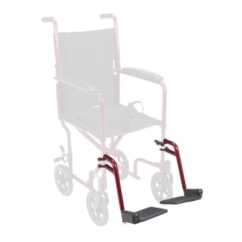 Swing-Away Detachable Footrest f/Alum Transport Chair-Red pr