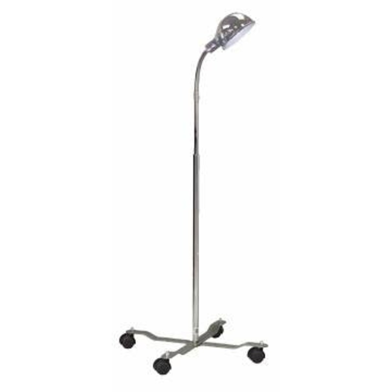 Gooseneck Exam Lamp – Chrome Mobile Base – 3 Prong Plug