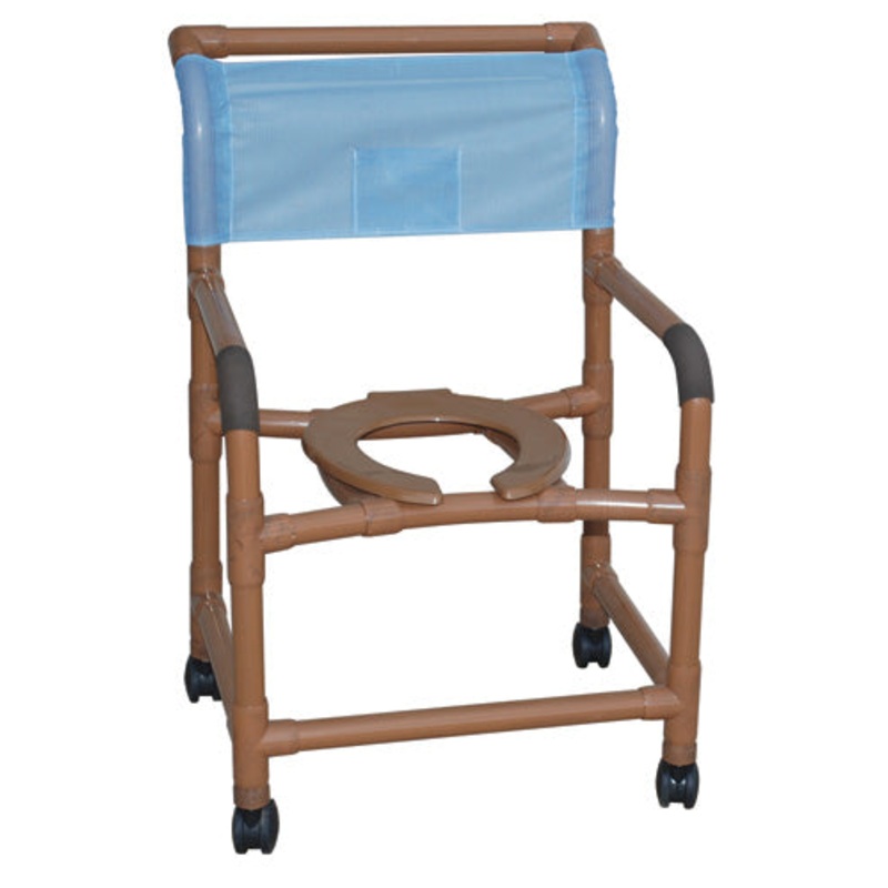 Shower Chair  Wide  Deluxe PVC Wood-Tone