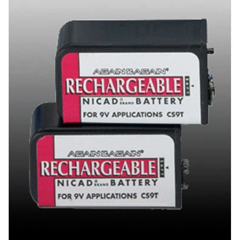 Battery-9V Nicad (pair) Rechargeable